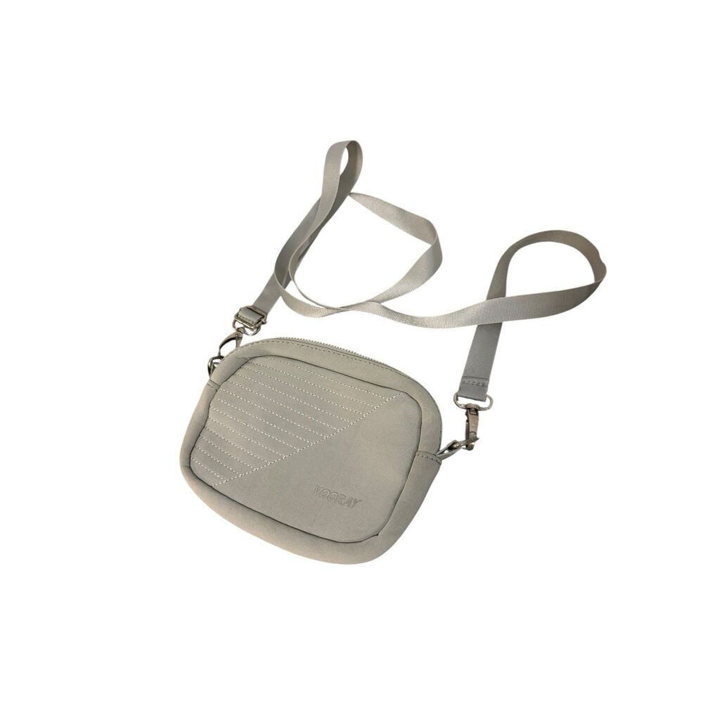 Vooray Fanny Pack Sidekick Mini Crossbody Light Gray Adjustable Strap Purse Moto